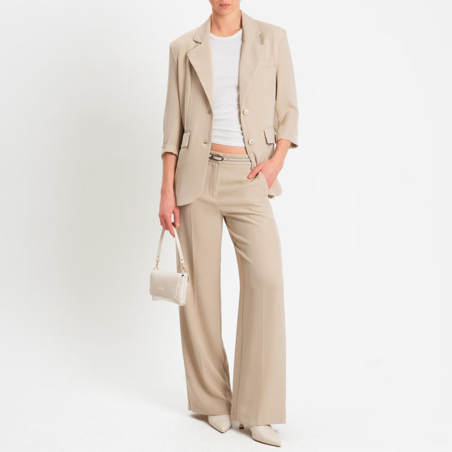 Tensione in-Giacca due bottoni tessuto fluido - beige