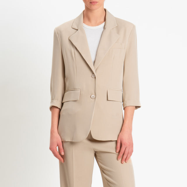 Tensione in-Giacca due bottoni tessuto fluido - beige