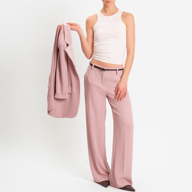 Tensione in-Pantalone palazzo tessuto fluido - rosa