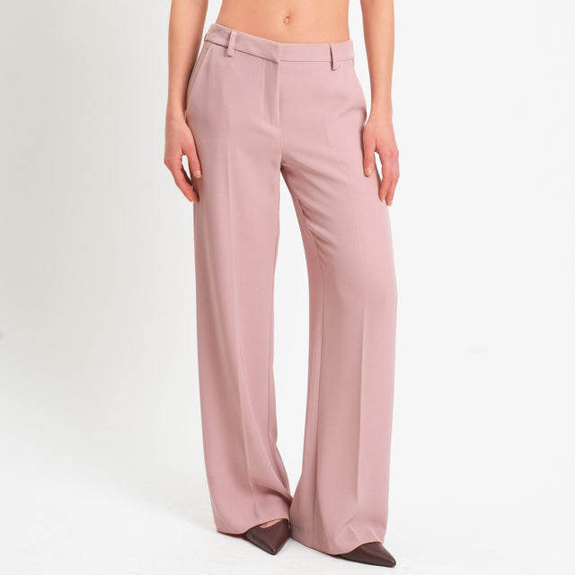 Tensione in-Pantalone palazzo tessuto fluido - rosa