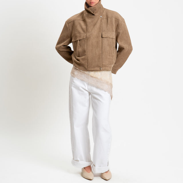 Tensione in-Bomber effetto suede - sabbia