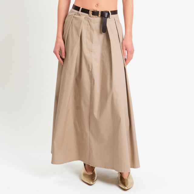 Tensione in-Gonna pieghe con cintura - sabbia