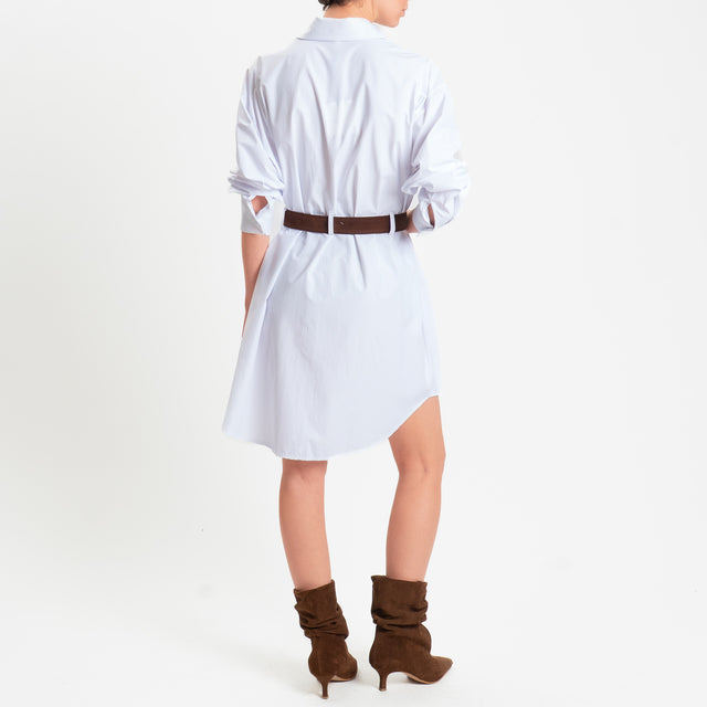 Tensione in-Chemisier con taschino maxi paillettes - bianco