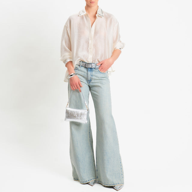 Tensione in-Camicia mussola con paillettes - burro