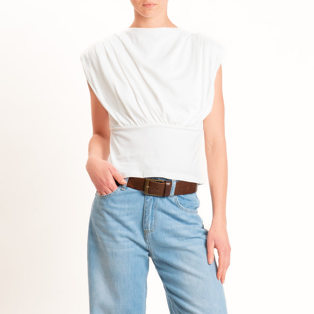 Tensione in-Top con riprese - panna