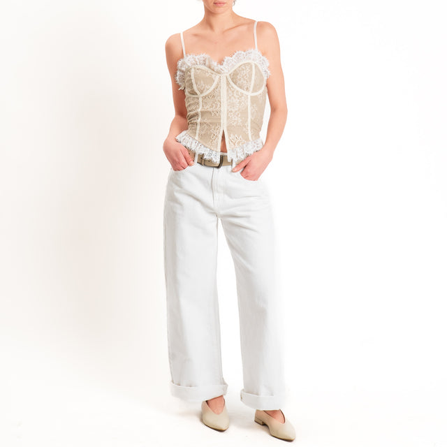 Tensione in-Top con pizzo bustier - safari