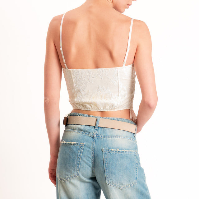 Tensione in-Top con pizzo bustier - burro