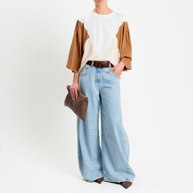 Tensione in-T-shirt multicolor - panna/cammello/nocciola