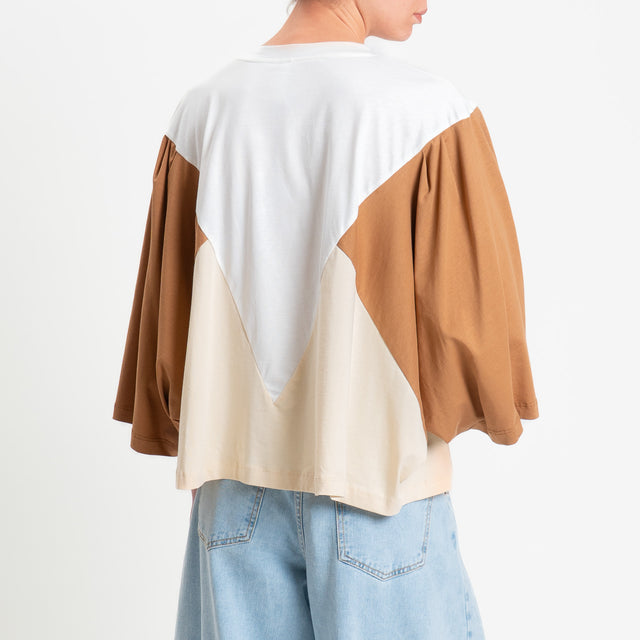 Tensione in-T-shirt multicolor - panna/cammello/nocciola