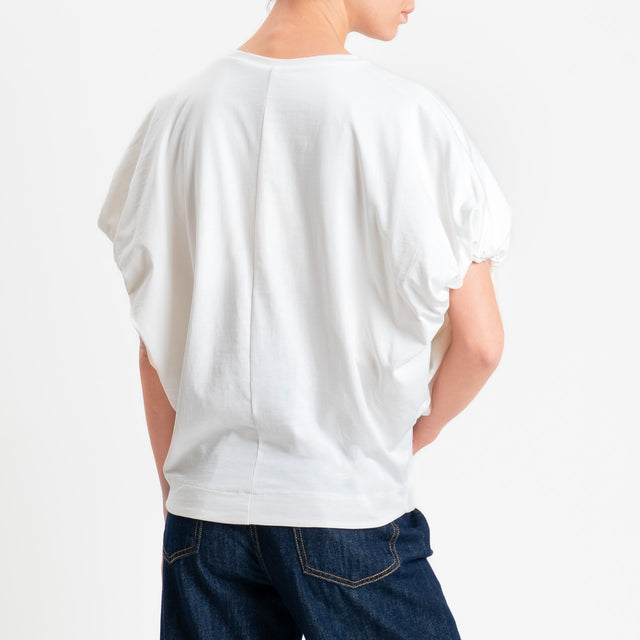 Tensione in-T-shirt bicolore - bianco/nocciola