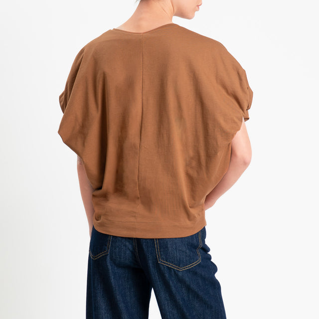Tensione in-T-shirt bicolore - cammello/rosa