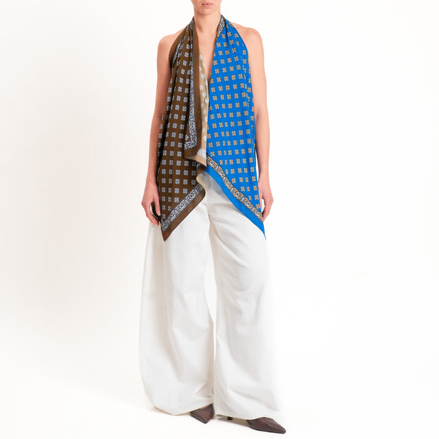Tensione in-Top bicolore fantasia - moro/bluette