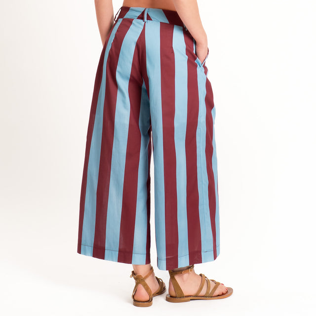 Tensione in-Pantalone a righe con pinces - india/celeste
