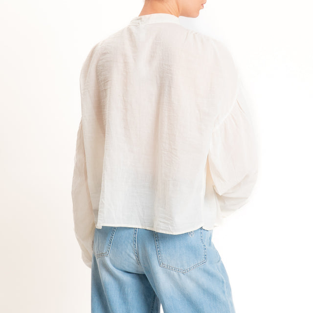 Tensione in-Camicia in mussola collo coreana - burro
