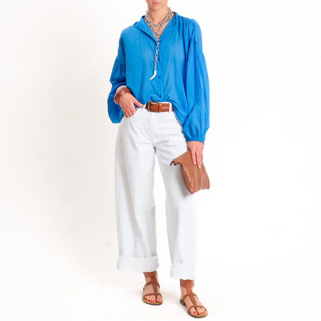 Tensione in-Camicia in mussola collo coreana - royal