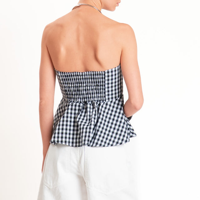 Tensione in-Top a fascia fantasia vichy - nero/bianco