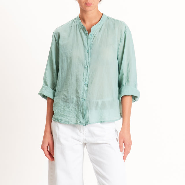 Tensione in-Camicia mussola manica 3/4 - acqua