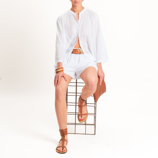 Tensione in-Camicia mussola manica 3/4 - bianco