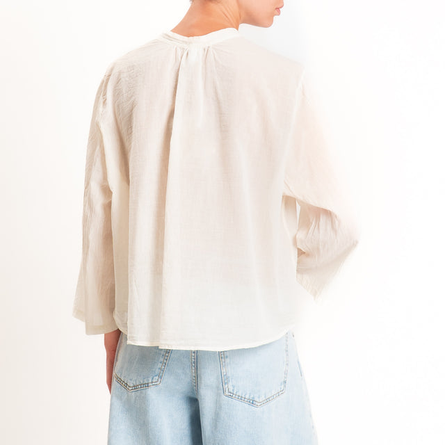 Tensione in-Camicia mussola manica 3/4 - burro