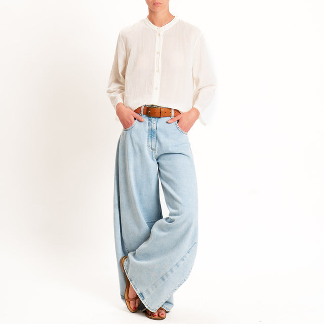 Tensione in-Camicia mussola manica 3/4 - burro
