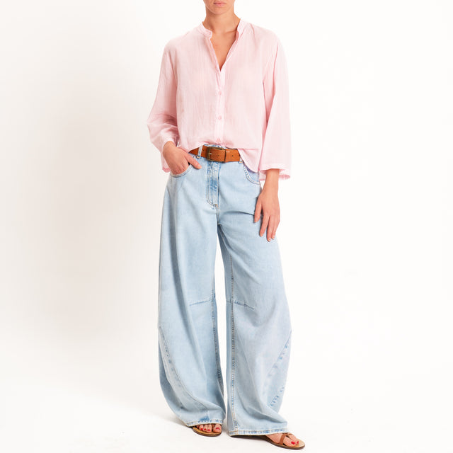 Tensione in-Camicia mussola manica 3/4 - rosa