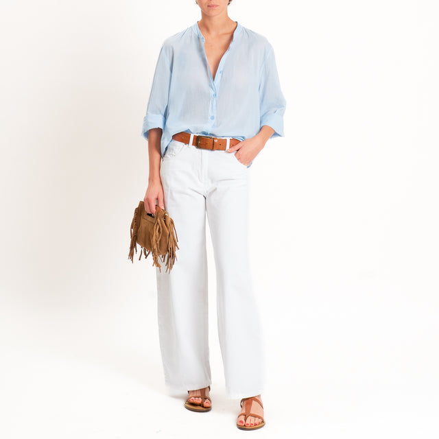 Tensione in-Camicia mussola manica 3/4 - azzurro