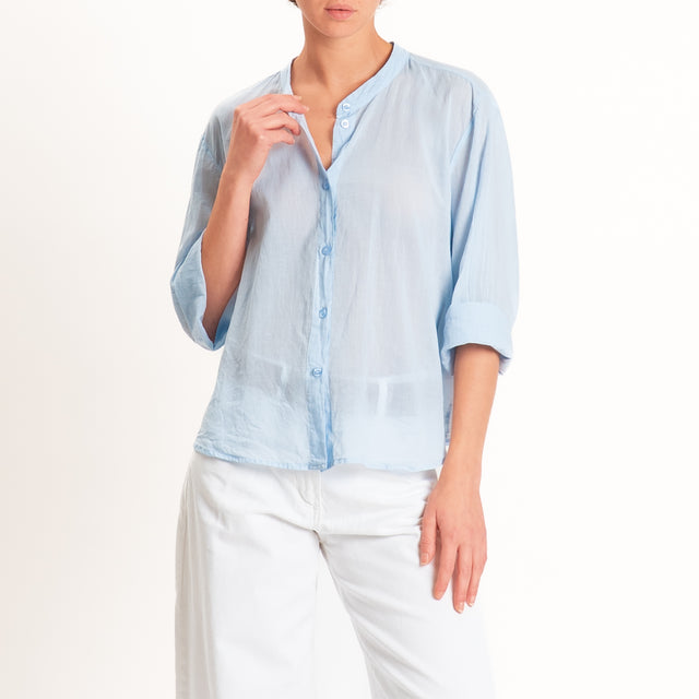 Tensione in-Camicia mussola manica 3/4 - azzurro