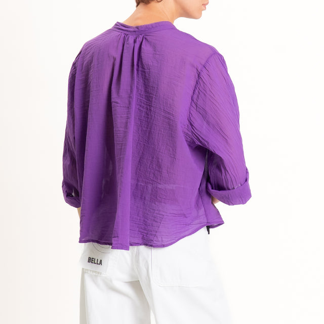 Tensione in-Camicia mussola manica 3/4 - viola