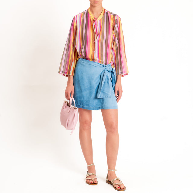 Tensione in-Shorts pareo chambray - denim