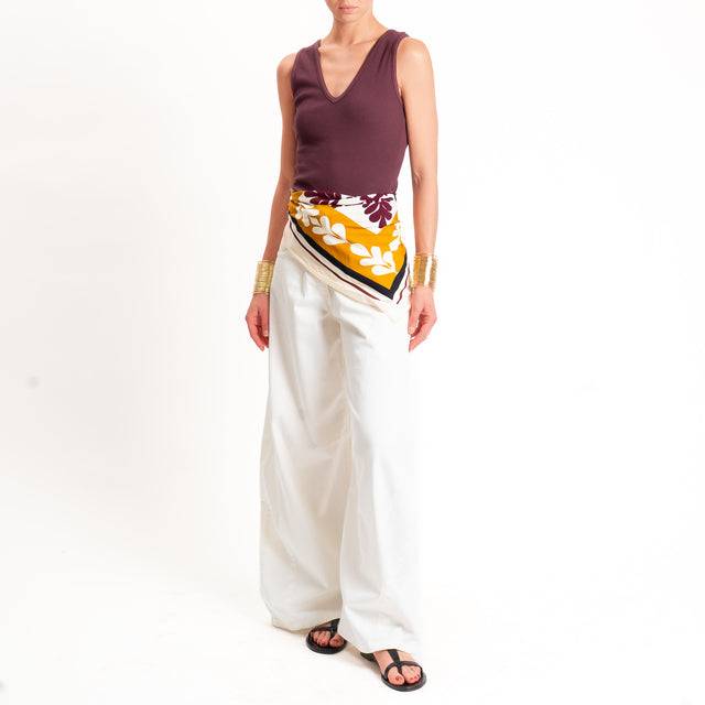Tensione in-Foulard fantasia - burro/vino/senape