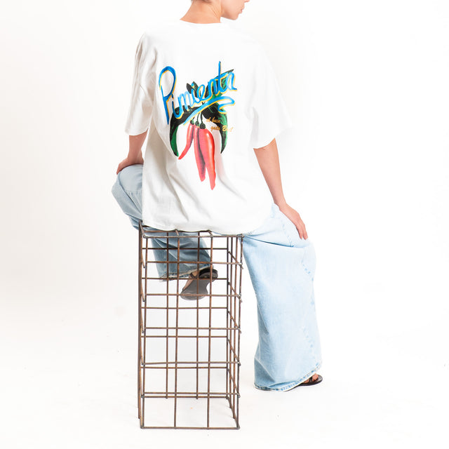 Tensione in-T-shirt stampa peperoncino - bianco
