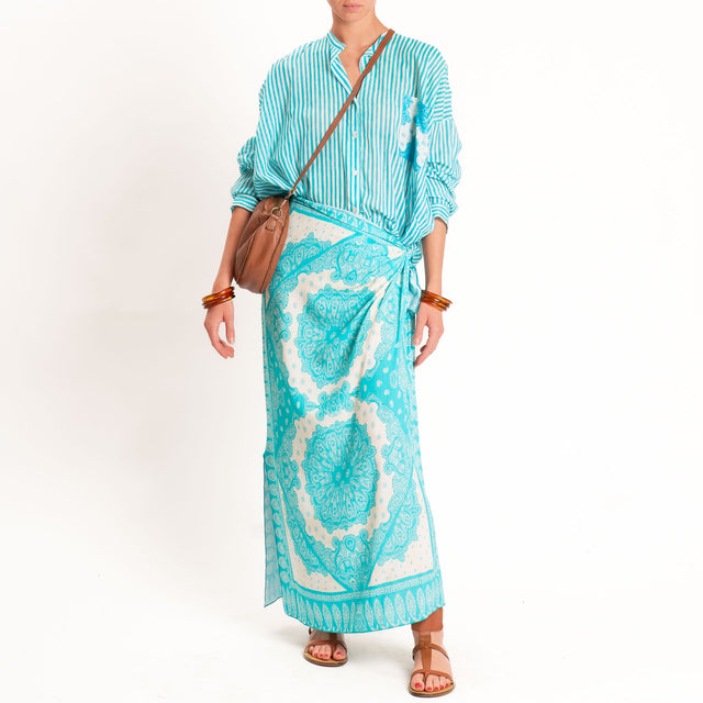 Tensione in-Gonna pareo fantasia bandana - turchese/latte