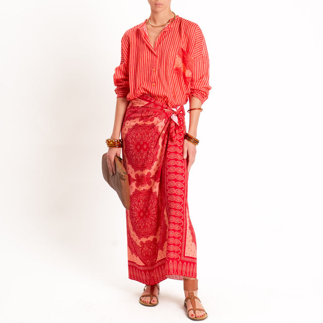 Tensione in-Gonna pareo fantasia bandana - fucsia/arancio