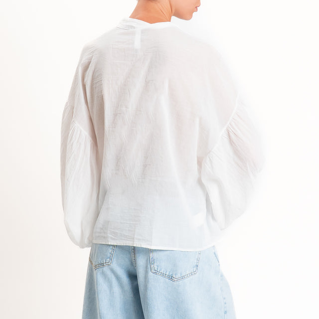 Tensione in-Camicia mussola manica palloncino con - bianco/beige