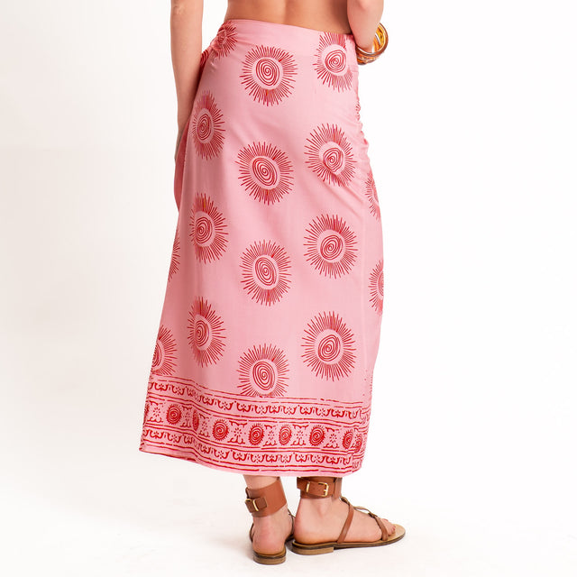 Tensione in-Gonna pareo fantasia sole - rosa