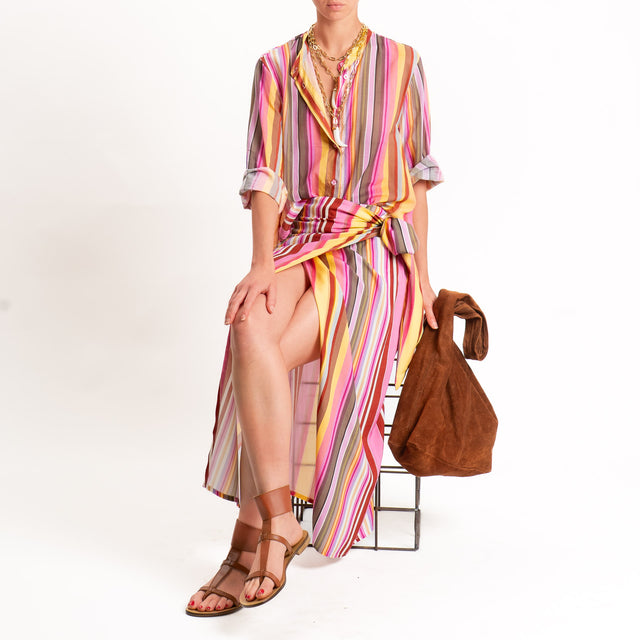 Tensione in-Camicia mussola a righe - multicolor