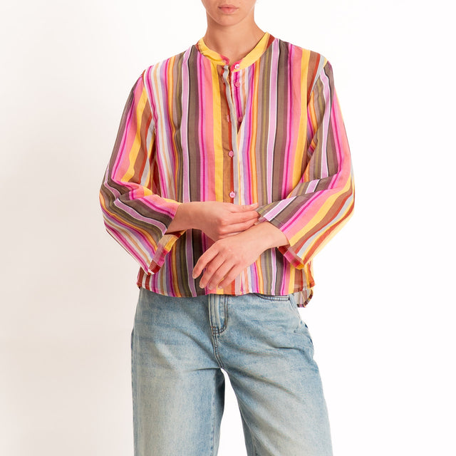 Tensione in-Camicia mussola a righe - multicolor