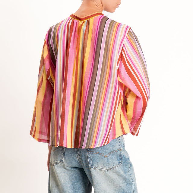 Tensione in-Camicia mussola a righe - multicolor