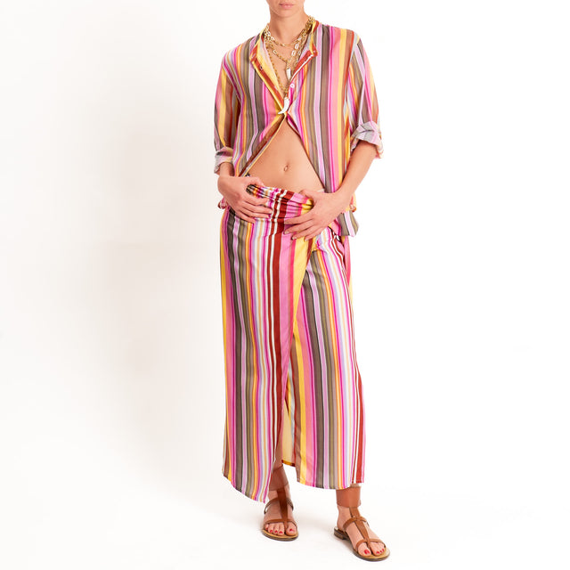 Tensione in-Camicia mussola a righe - multicolor