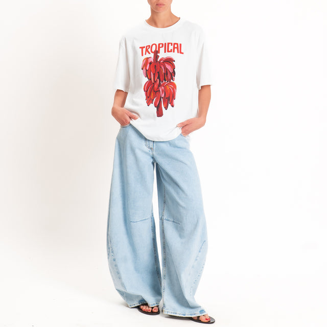 Tensione in-T-shirt "TROPICAL" - panna