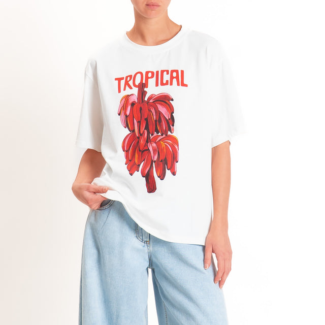 Tensione in-T-shirt "TROPICAL" - panna