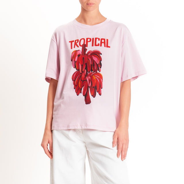 Tensione in-T-shirt "TROPICAL" - rosa