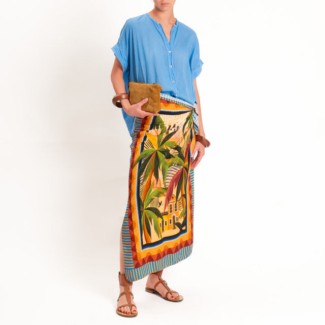 Tensione in-Gonna pareo fantasia - sand/olive/peach
