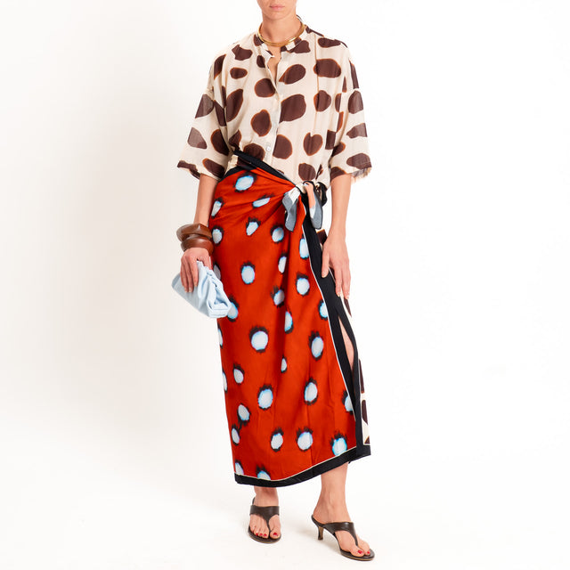 Tensione in-Gonna pareo fantasia - beige/moro/india