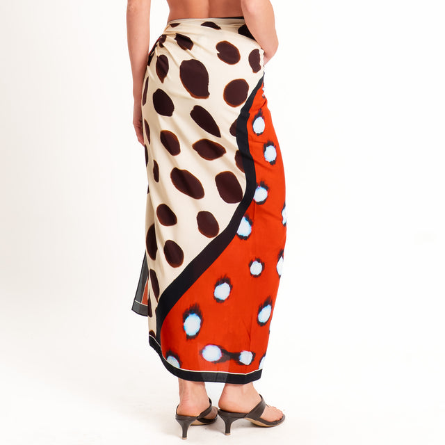 Tensione in-Gonna pareo fantasia - beige/moro/india