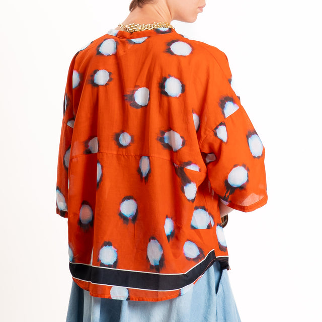 Tensione in-Camicia mussola fantasia - arancio/sky