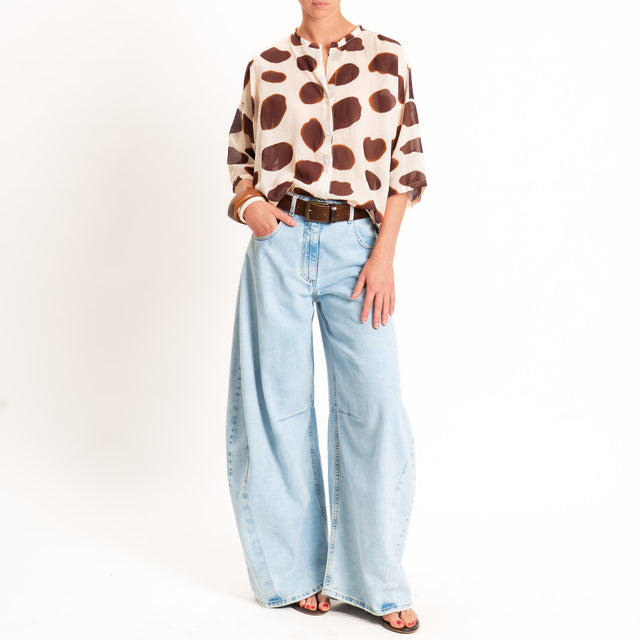 Tensione in-Camicia mussola fantasia - beige/moro