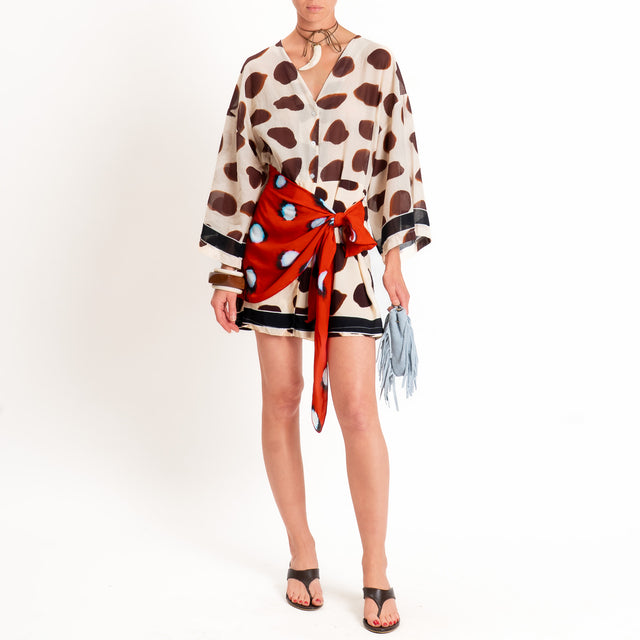 Tensione in-Abito mussola fantasia - beige/moro
