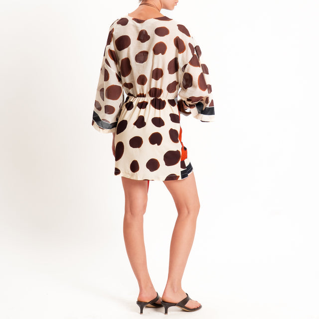 Tensione in-Abito mussola fantasia - beige/moro