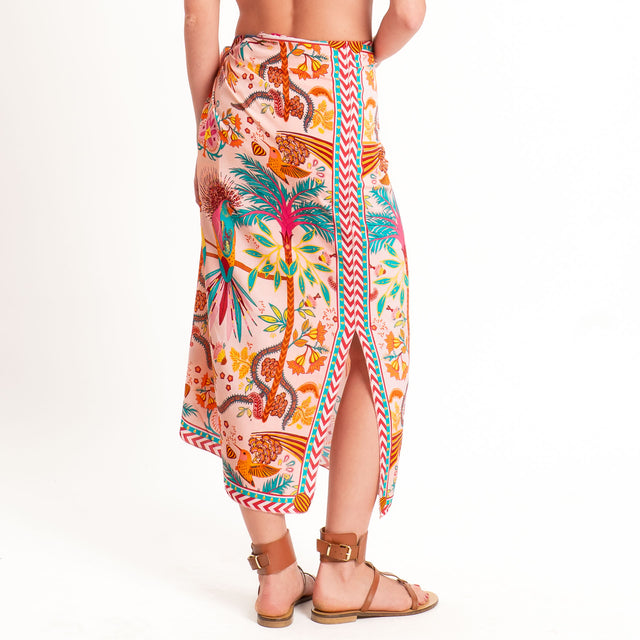 Tensione in-Gonna pareo fantasia tropicale - rosa/orange/verde